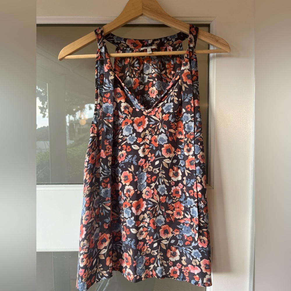Anthropology sleeveless floral blouse